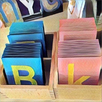 Montessori sandpaper letters in Language