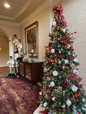 All decked out for Christmas 2022 in the Columns banquet lobby.