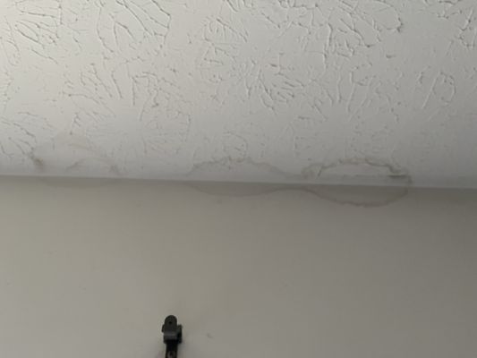 Water damage from the bad gutter cover job