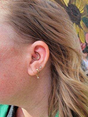 My beautifully done daith piercing!