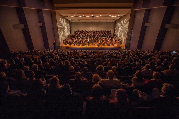 Inside Greaves Concert Hall, Last Row Mezzanine seat view.