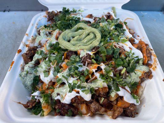 Loaded asada fries...