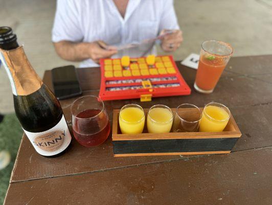 New brunch items : mimosa flight and michealada