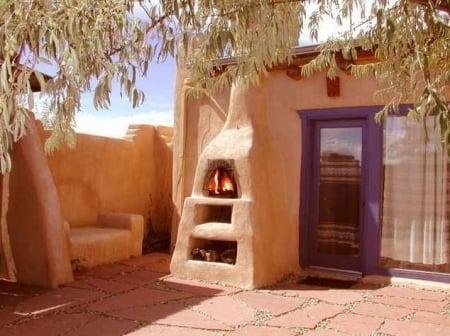 One of the Adobe de Eototo rental home's back patios.