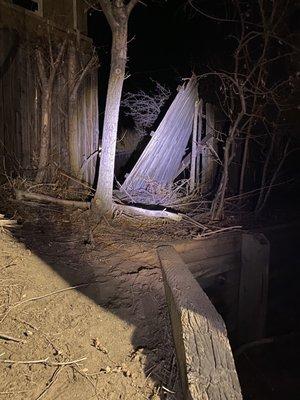 Broken fencing allowing anyone to gain access to the property