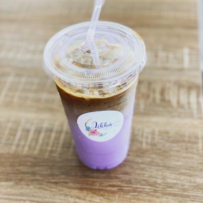 Ube Latte with Espresso shot