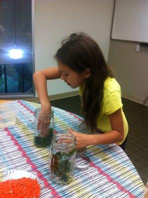 Creating her personal biosphere!