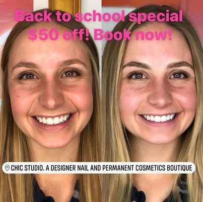 Microblading $50.00 off! Come see us