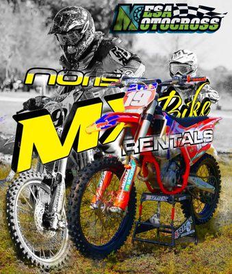 Motocross bike rental, MX bike rentals