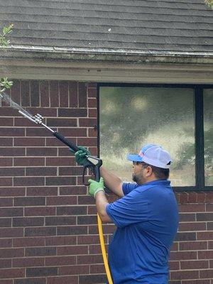 Exterior trim mold and dirt removal.