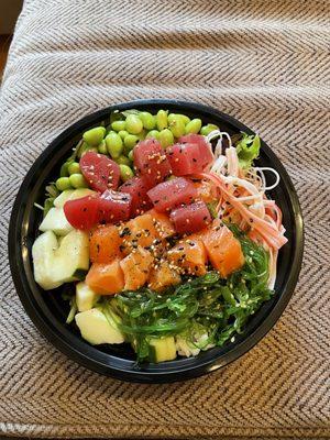 Two protein bowl with sushi/greens mix, 13.01 with tax