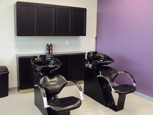 Our Shampoo Bowls that tilt in order to service all clients more comfortably