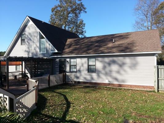 Hung grey siding