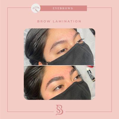 Brow lamination, brow wax and brow tint