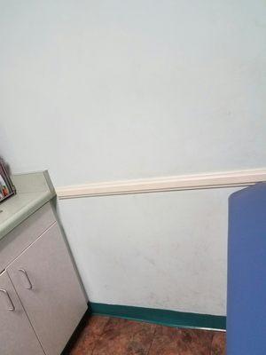 Dirty walls of our examination room.  Seriously unsanitary.