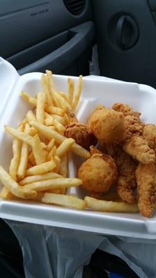 Chicken strips and fries for my son