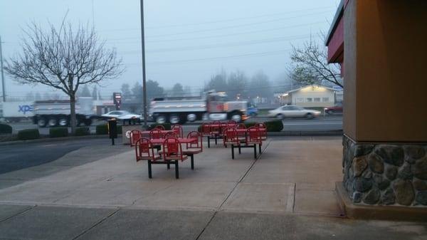 Outside Sitting Area at Carl's Jr