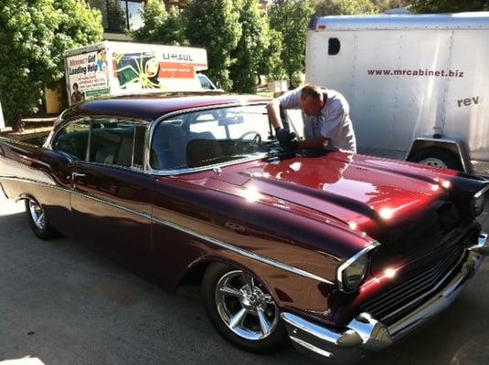 57 Chevy- windshield chip repair.