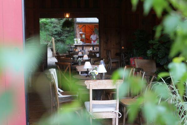 View from patio into bar