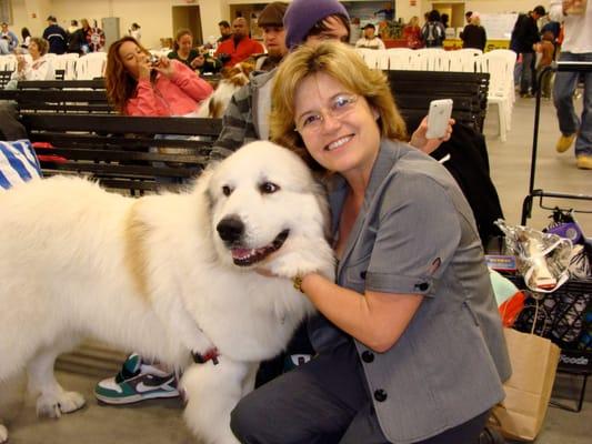 Kathy doing Grooming Demo at Pet Expo, Del Mar.