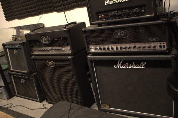 Amps available for use in the studio