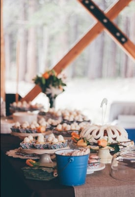 Bitty Bundts with a 10 inch cake for cutting was perfect!