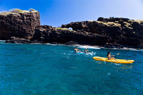 Kayaking Off Hulopoe Beach, Molokai (HTA Tor Johnson)