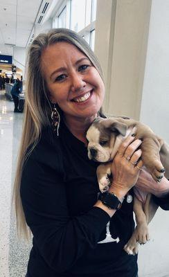 This sweet girl Jade flying home from DFW!