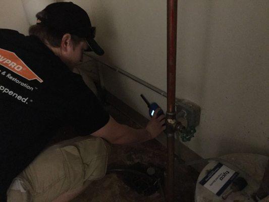 Monitoring moisture content after a water loss