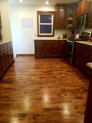 This is a picture of the kitchen flooring Coppo Hardwood installed