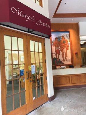 Margie's Jewelers next to Security 's desk