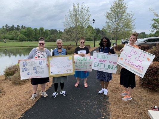 Church activities such as our annual 5K run/walk to raise money for missions.