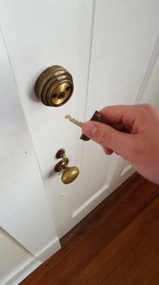 Inside door - thumb turn out, Medeco lock by Michael's Keys