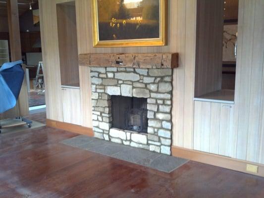 Natural stone fireplace face...