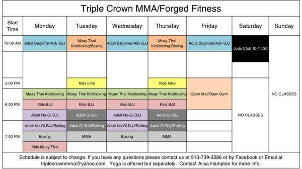 Here's our recently updated schedule!