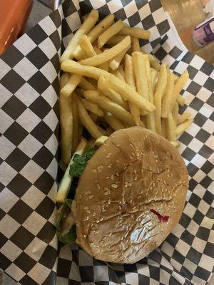 Burger and fries