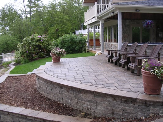 Hardscape design services, patios, retaining walls, walkways