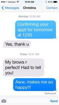 Text message from a dear client...had to share!