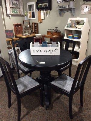 Black table and four chairs