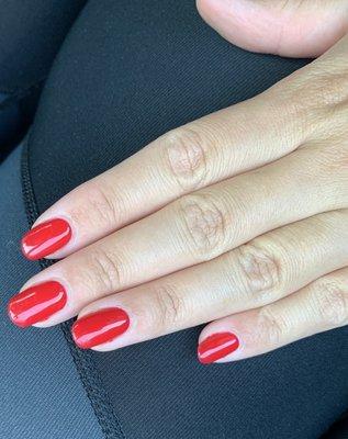 Red gel manicure