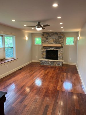 Custom Stone Veneer Fireplace