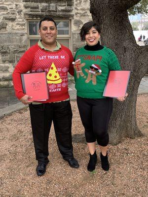 QCC Singers in Ugly Christmas Sweaters