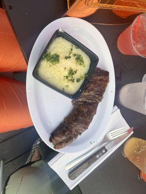 Steak dinner and requested mashed potatoes instead of rice