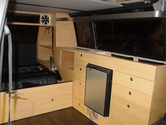 Custom VW Vanagon interior.