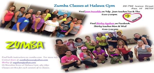 Here's some general info for Joan and Shirley's Zumba classes in Halawa.