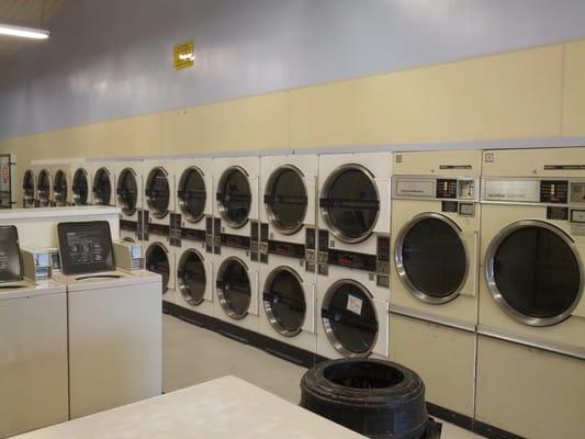 Dryer's on the right wall. Office is in the back on the right.