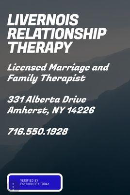 Marriage and relationship therapy.  Life coaching. Individual therapy for many mental health issues. Grief loss and alcohol/ drug addiction