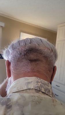 Worst fade ever, choppy, uneven, poorly done. I think it was his first day ever to hold clippers in his hand.