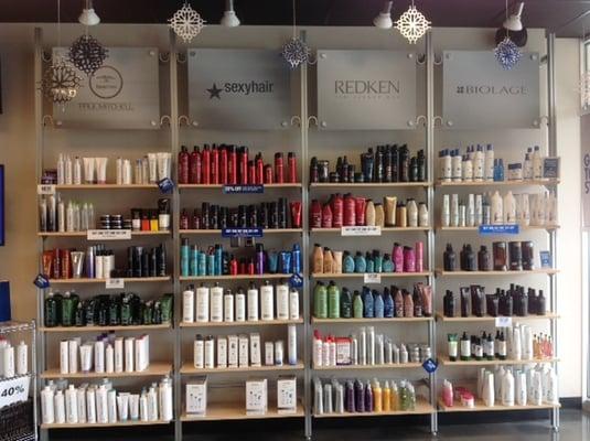 Whole line of Paul Mitchell products, also American Crew, Sexy Hair, Biolage, Redken, Nioxin, Fairly Tales for Kids