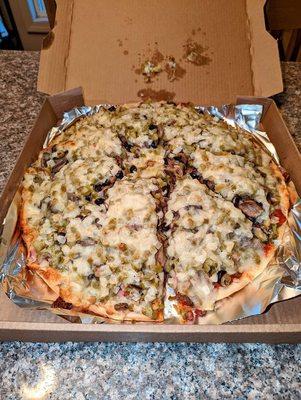 The fatman pizza double toppings loaded pizza